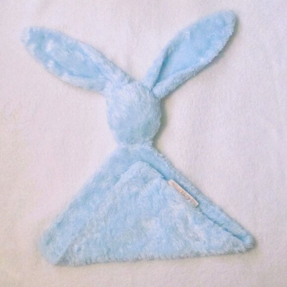Blankets & Beyond Blue Rosette Swirl bunny Baby Security Lovey HTF Rare - Picture 4 of 6